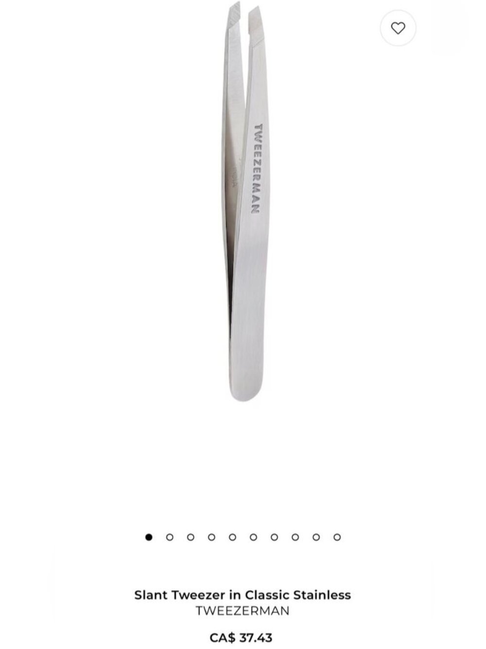 Sephora Tweezerman Classic Stainless Steel Silver Slant Tweezer eyebrows beauty